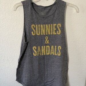Gray Tank Top with Yellow Text